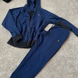 Navy Blue Tracksuit with Black Accents